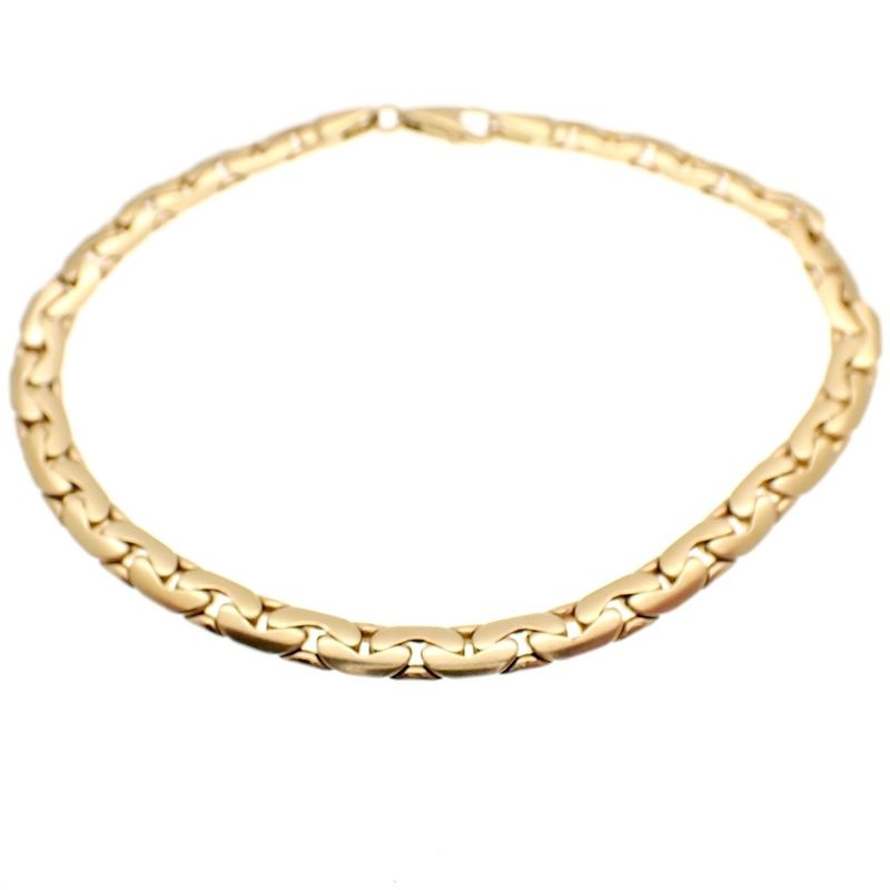 Image 1 of Gold flat infinity link bracelet | 21 cm