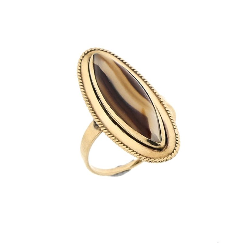 Image 1 of Vintage gold ring with agate