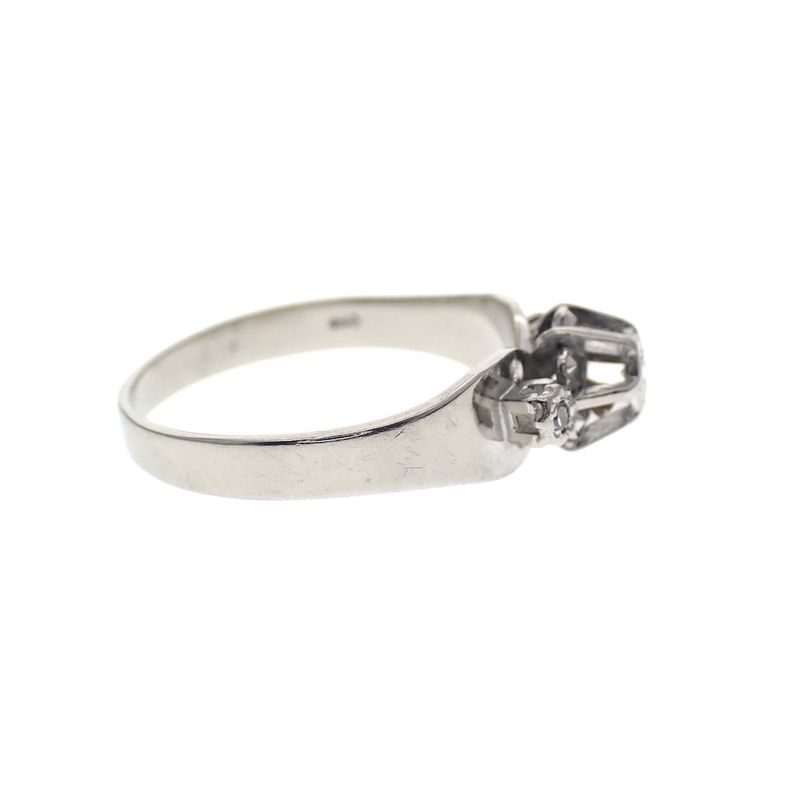 Image 3 of Vintage white gold ring with diamond | 0.06 ct.