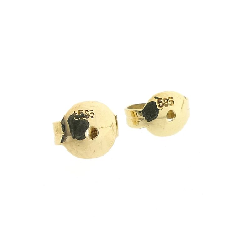 Image 6 of Vintage gold floral stud earrings with diamonds; 0.94 ct.