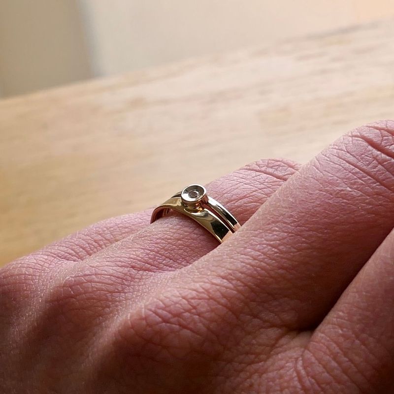 Image 7 of Bicolor Gold Ring with Zirconia