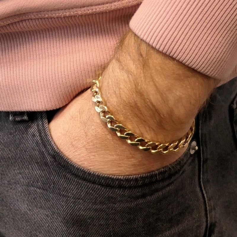 Image 7 of Solid Gold Gourmet Link Bracelet