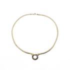 Image 6 of Gold necklace with a fixed pendant and diamonds | approx. 0.04 ct. | 45 cm