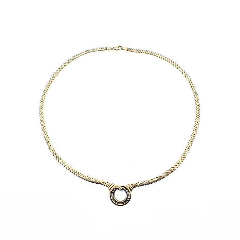 Image 6 of Gold necklace with a fixed pendant and diamonds | approx. 0.04 ct. | 45 cm