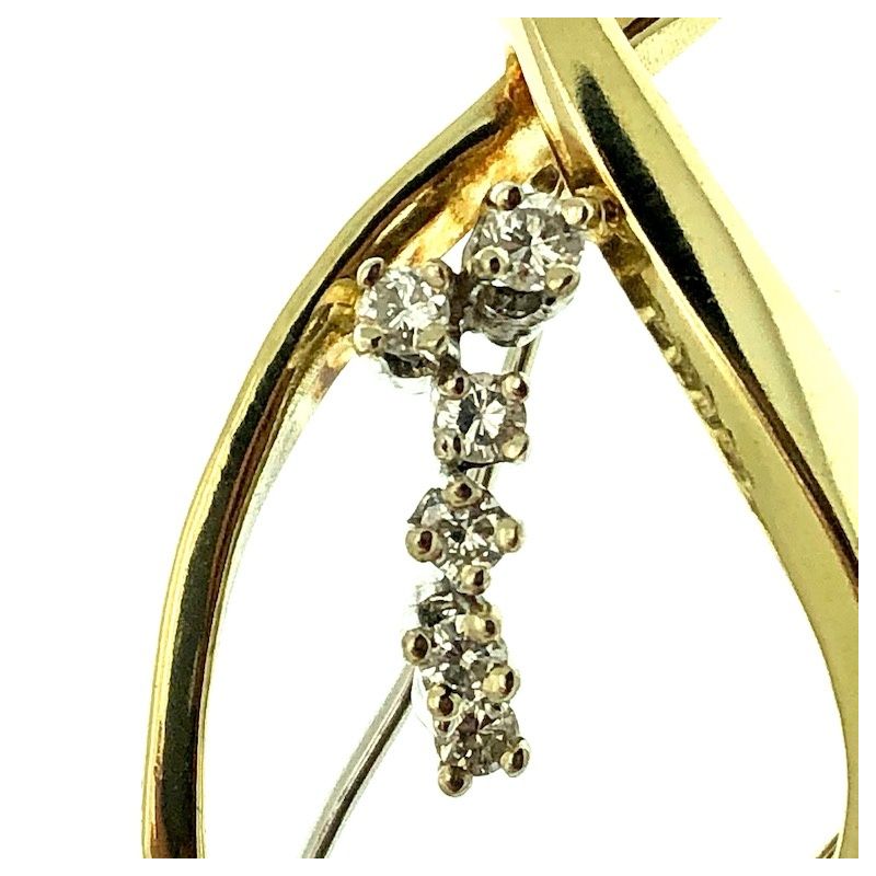 Image 4 of Yellow gold brooch with 0.24 ct diamond