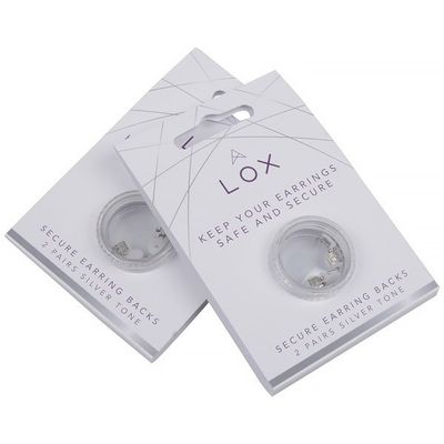 Image 1 of LOX; Safety clasps for earrings; silver-colored (2 pairs)