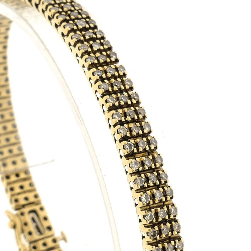 Image 2 of Gold link bracelet with diamonds; 2.19 ct.