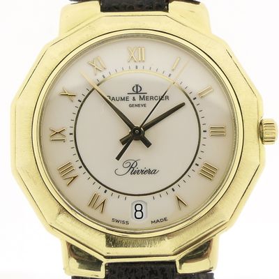 Image 2 of Baume Mercier Riviera; 18k gold watch