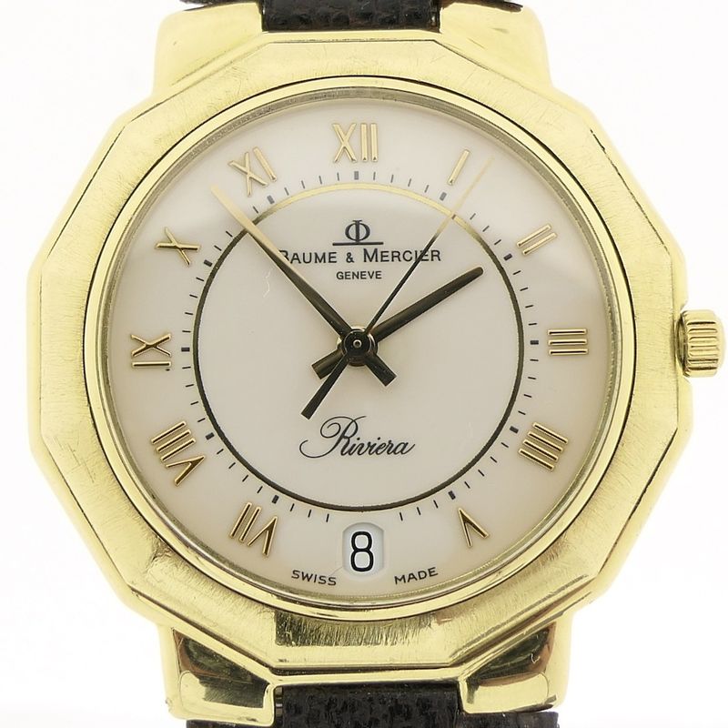 Image 2 of Baume Mercier Riviera; 18k gold watch