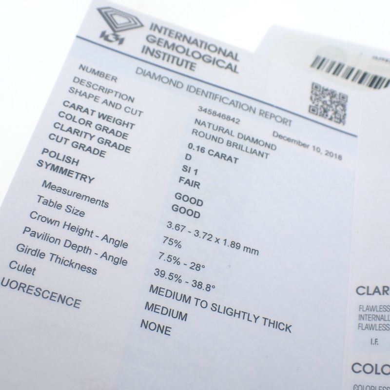 Image 4 of 0.16 ct. Brilliant cut diamond D/ SI1 + IGI Certificate - Natural diamond