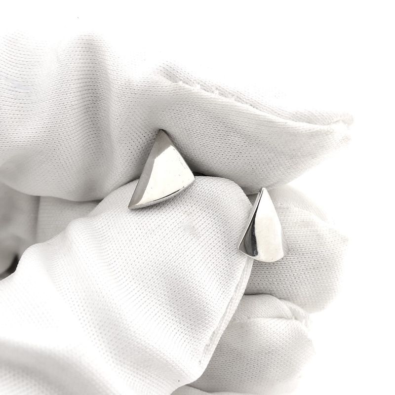 Image 4 of White gold triangle stud earrings