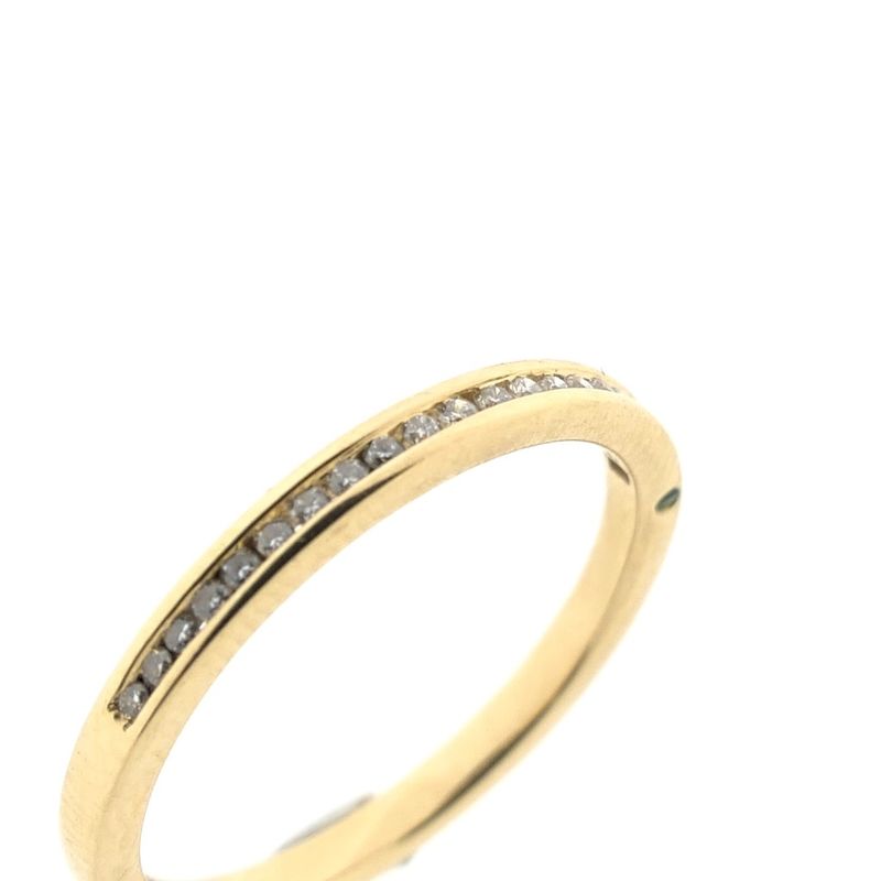 Image 2 of Gold ring with emerald and diamond; 0.10 ct.