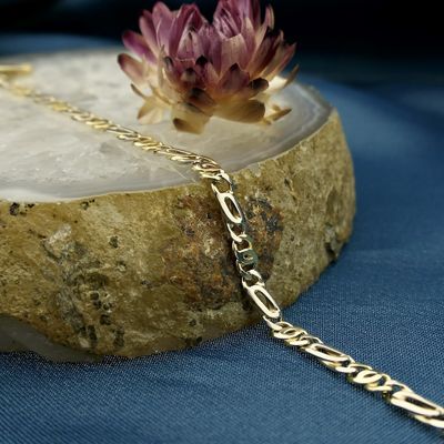 Image 2 of Two-tone gold navy link bracelet | 20 cm