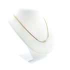 Image 10 of Two-tone gourmet link necklace with diamond pendant; 0.21 ct. | 41.5 cm