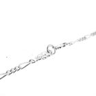 Image 7 of Silver Figaro link bracelet with four-leaf clover charms