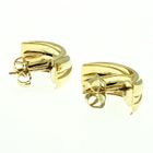 Image 4 of Gold stud earrings; half round | 14 carat