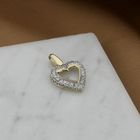 Image 7 of Two-tone gold heart pendant with zirconia; Altinbas