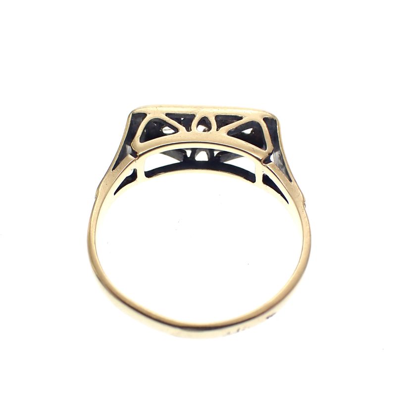 Image 4 of Antique gold ring with rose-cut diamonds; 0.05 ct.