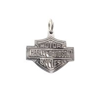 White gold Harley Davidson necklace pendant
