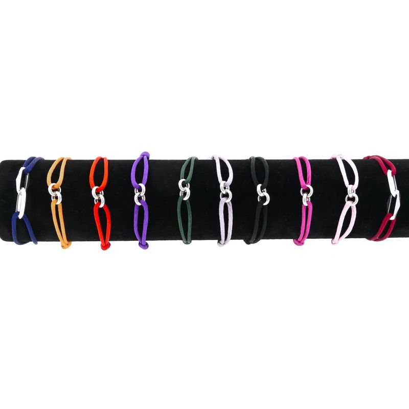 Image 6 of Forever Knots® Purple Satin Bracelet with Silver Link