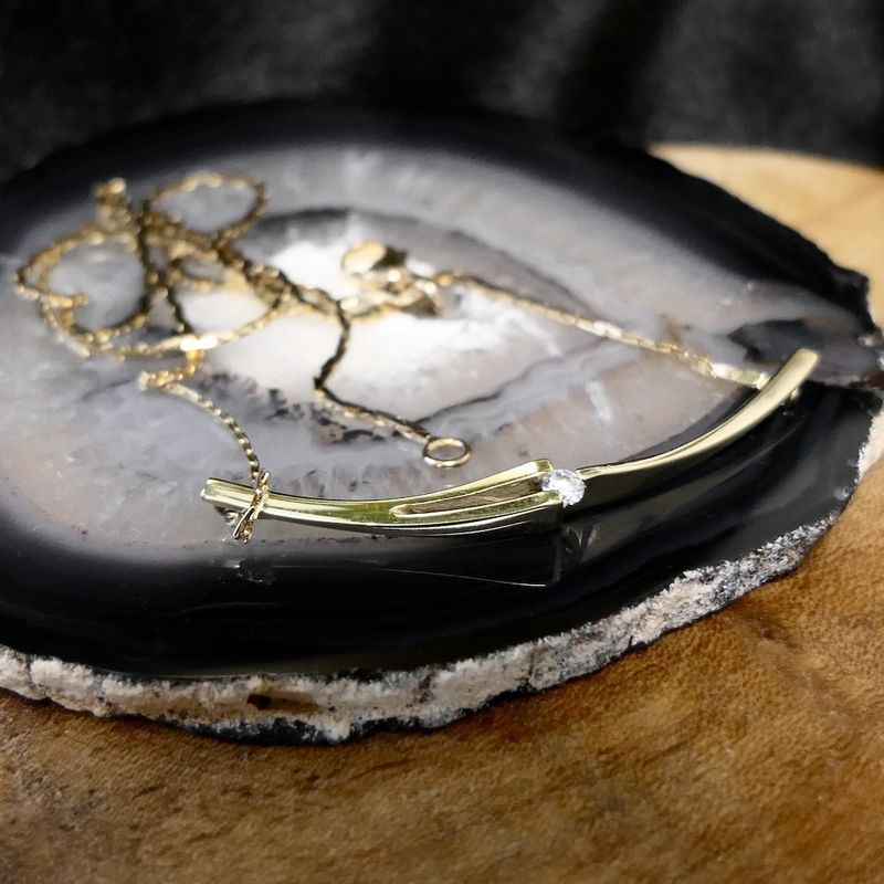 Image 2 of Gold cobra link necklace with fixed pendant | 41.5 cm