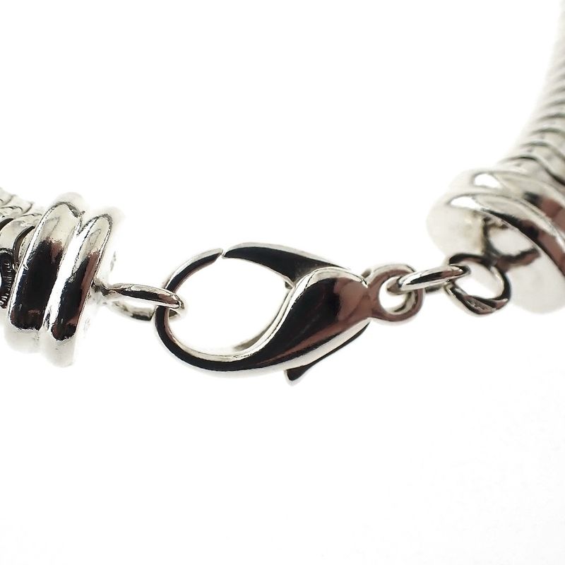 Image 8 of Silver wide snake link bracelet | 18 cm