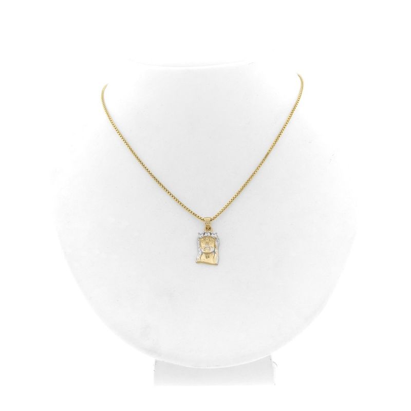 Image 8 of Gold pendant of Christ with zirconia stones