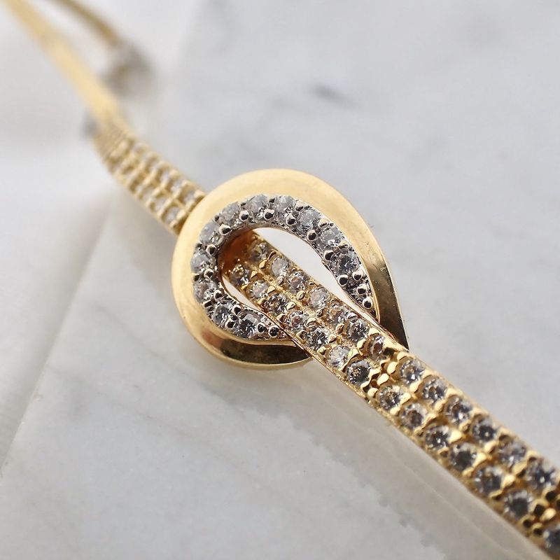 Image 4 of Gold bracelet with zirconia; Geçen | 19 cm
