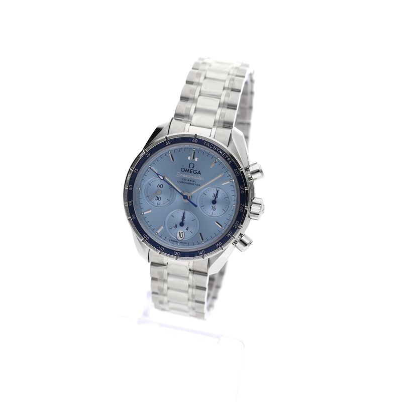 Image 21 of Omega Speedmaster 38 'Blue' 324.30.38.50.03.001; Chronograph watch (Full set 03-2025)