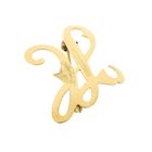 Image 3 of Gold letter brooch; letter H