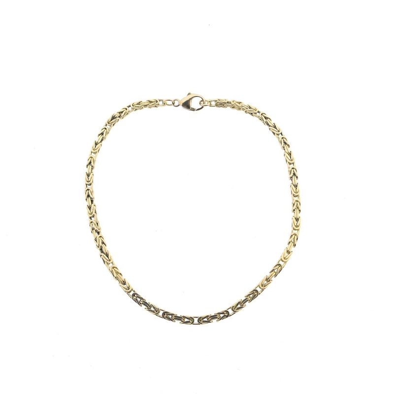 Image 3 of Gold square king's link bracelet | 23 cm