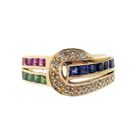 Image 8 of 18K gold ring with zirconia and a mix of gemstones