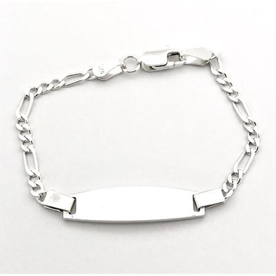 Image 1 of Silver Figaro children's bracelet with engraving plate