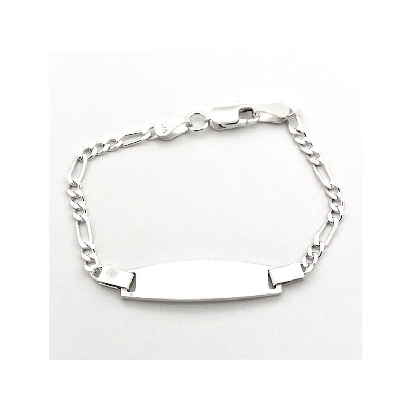 Image 1 of Silver Figaro children's bracelet with engraving plate