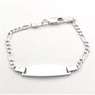 Image 1 of Silver Figaro children's bracelet with engraving plate