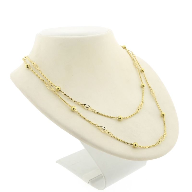 Image 3 of Gold long necklace with decorative details | 90 cm