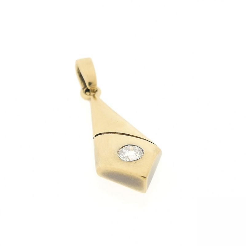 Image 2 of Gold pendant with diamond; 0.17 ct.