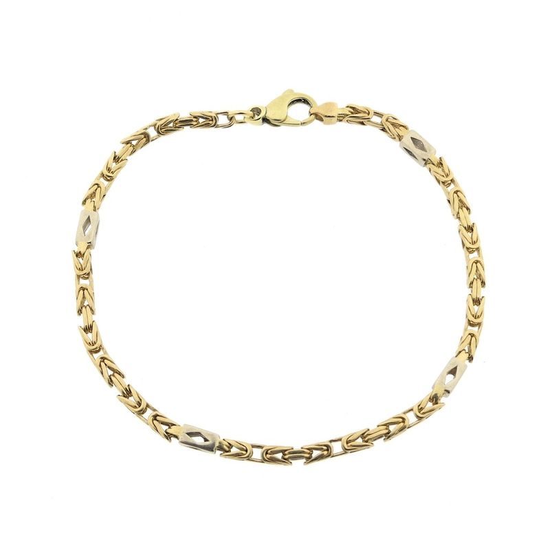 Image 3 of Two-tone gold king's link bracelet with wheels | 20.5 cm