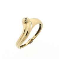 Gold solitaire ring with diamond 0.005 ct.