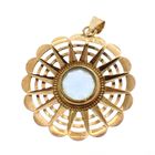 Image 3 of Gold pendant with light blue glass crystal