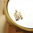 Image 2 of Gold letter pendant; M | With zirconia