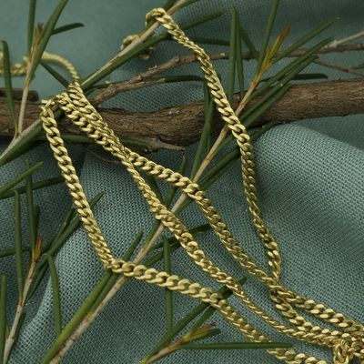 Image 2 of Gold gourmet link chain | 50.5 cm