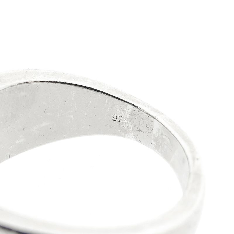 Image 5 of Wide silver crossover ring with zirconia; Fossil