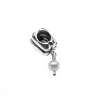 Image 1 of Pandora charm pendant; Silver; White Pearl