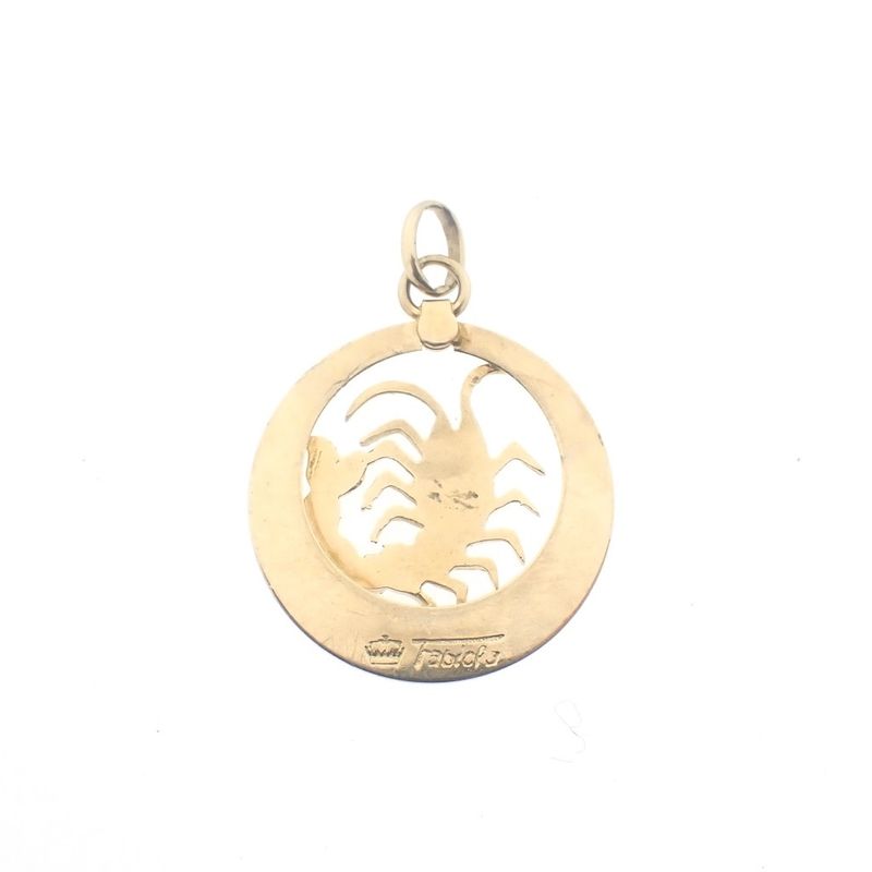 Image 8 of Fabiola gold zodiac sign pendant; Scorpio.