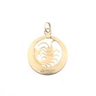Image 8 of Fabiola gold zodiac sign pendant; Scorpio.