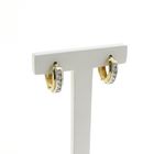Image 3 of Two-tone gold earrings with zirconia | Ø 16.5 mm