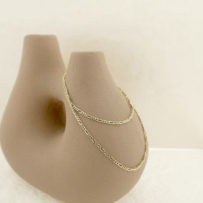 Image 2 of Gold Figaro link chain | 45.5 cm