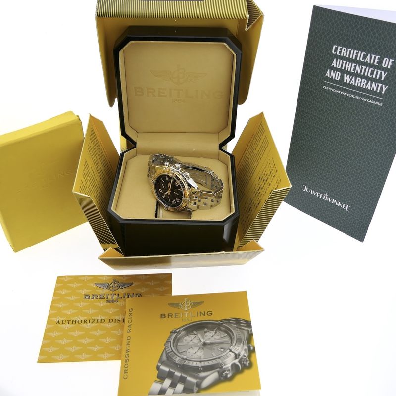 Image 24 of Breitling Crosswind Chronograph D13355; 18k gold/steel men's watch