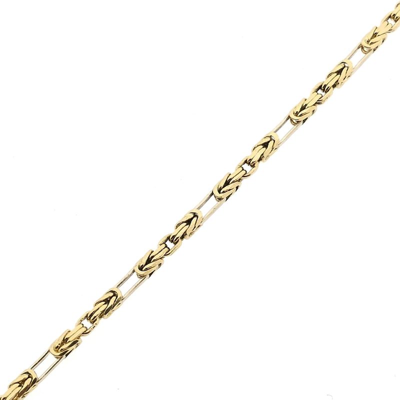 Afbeelding 8 van Bicolor gouden koningsschakel armband | 18 cm 